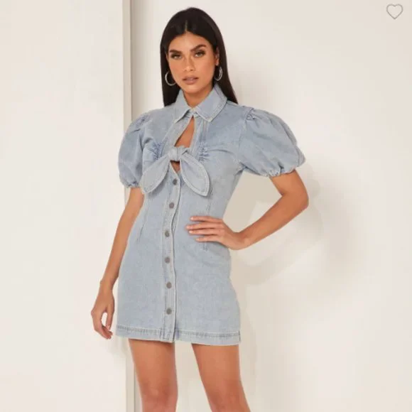 C/MEO Collective | Dresses | Cmeo Collective Front Knot Denim Dress |  Poshmark